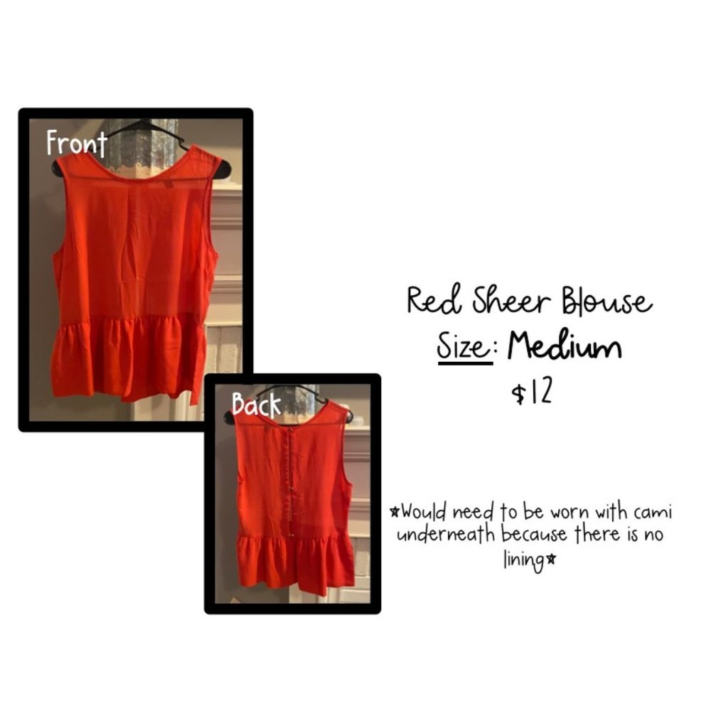 Red Sheer Blouse